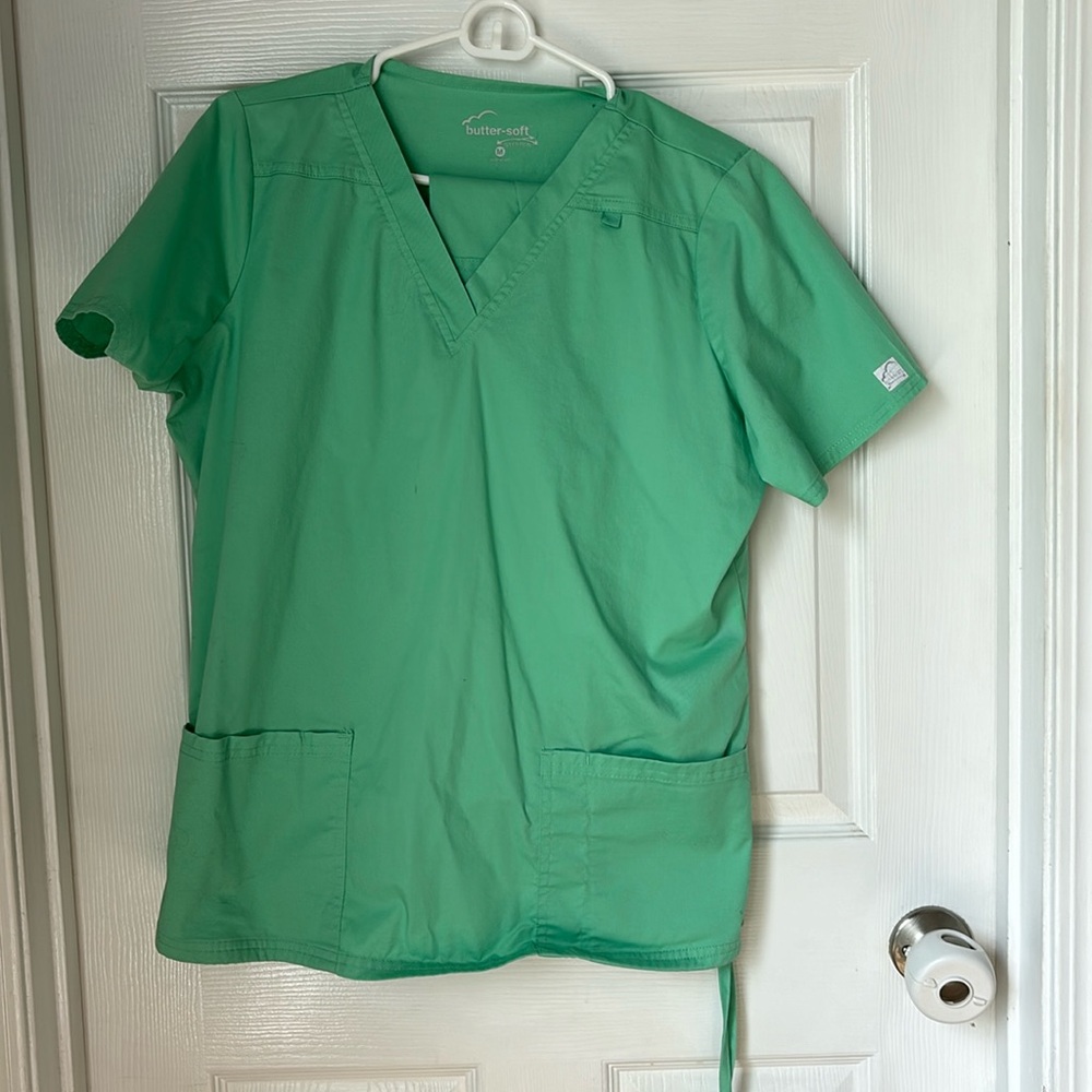 Butter Women's Green Scrub Top